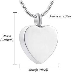 HQ Engraved Heart Cremation Jewelry Memorial Urn Ashes Holder Stainless Steel Love You Infinite Wife Pendant Necklace