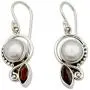NOVICA Garnet Cultured Freshwater Pearl .925 Sterling Silver Dangle Earrings, Sublime Romance NOVICA Garnet Cultured Freshwater Pearl .925 Sterling Silver Dangle Earrings, Sublime Romance