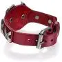Gloalwin Jewellery Leather Bracelet for Men Genuine Leather Cuff Stainless Steel Adjustable Unisex Wristband (Red)