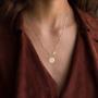 SHERLOVE 14K Gold Plated Women Initial Sunflower Pendant Necklace, You are My Sunshine Necklace with Round Disc Initial Letter