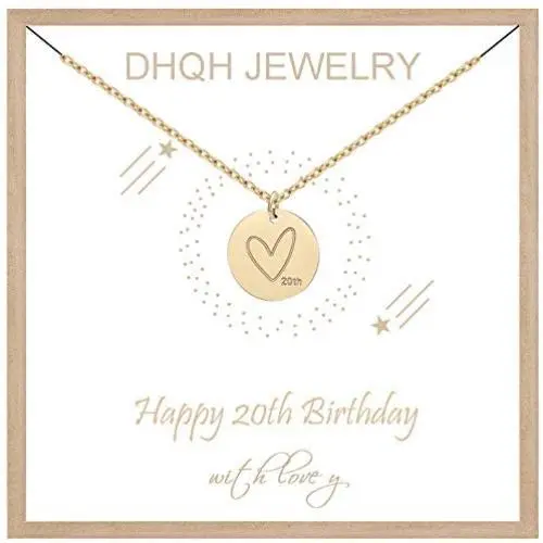DHQH Birthday Gifts for Girls Necklace Gold Pendant Birthday Necklace Heart Necklace Teenage Girls Gifts Minimalist with Number 10th,15th,18th,20th DHQH Birthday Gifts for Girls Necklace Gold Pendant Birthday Necklace Heart Necklace Teenage Girls Gifts Minimalist with Number 10th,15th,18th,20th