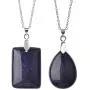 Lullabb Couple Stone Pendant Necklace Teardrop Waterdrop Crystal Jewelry for Women Men Rectangle Gemstone Chakra Healing Pendants