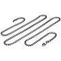 PZ Paz Creations 925 Sterling Silver Italian Box Chain for Men | 22'' Unisex Hypoallergenic Oxidized Brushed Matte Finish