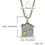 JINAO Hip Hop Trap House Pendant Iced Out Simulated Diamond Necklace with Rope Chain for Men JINAO Hip Hop Trap House Pendant Iced Out Simulated Diamond Necklace with Rope Chain for Men