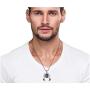 Bling Jewelry Tribal Zodiac Scorpion Pendant Necklace for Men Silver Tone Oxidized Black Stainless Steel 20 Inches