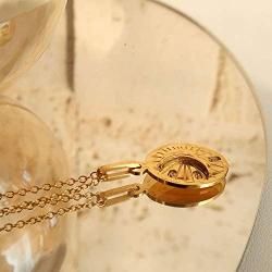 FFJGO Coin Necklace 18K Gold Plated Dainty Vintage Handmade Pendant Necklace Evil Eye Retro Relief bee Coin Pendant Horae Moon and Star Charm Minimalist Jewelry for Women Girls