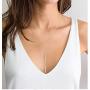 Gold/Silver Simple Y Lariat Pendant Necklace Adjustable Circle Long Layered Jewelry Set for Women