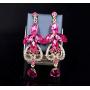 Luxury Chunky Bib Collar Crystal Statement Necklace and Dangle Earrings Wedding Jewelry Set