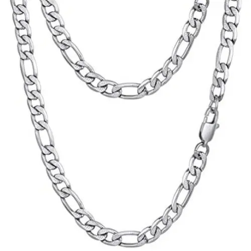 PROSTEEL 316L Stainless Steel Figaro Chain Necklace for Men/Women, Black/18K Real Gold Plated, 4mm to 13mm, 14inch to 30inch, Come Gift Box PROSTEEL 316L Stainless Steel Figaro Chain Necklace for Men/Women, Black/18K Real Gold Plated, 4mm to 13mm, 14inch to 30inch, Come Gift Box