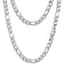 PROSTEEL 316L Stainless Steel Figaro Chain Necklace for Men/Women, Black/18K Real Gold Plated, 4mm to 13mm, 14inch to 30inch, Come Gift Box