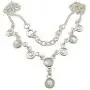SilverStarJewel 925 Solid Silver Cab Rainbow Moonstone Necklace 17.7'' Ladies Engagament SilverStarJewel 925 Solid Silver Cab Rainbow Moonstone Necklace 17.7'' Ladies Engagament