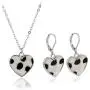 Pingyongchang 2pcs Silver Plated Cow Print Furs Necklace and Earring Cute Short Choker Fashion Simple Heart Pendant Necklaces for Women Girls Kids Pingyongchang 2pcs Silver Plated Cow Print Furs Necklace and Earring Cute Short Choker Fashion Simple Heart Pendant Necklaces for Women Girls Kids