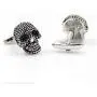 3D Gothic Silver Skeleton Skull Mens Gift Goth Cuff Links 3D Gothic Silver Skeleton Skull Mens Gift Goth Cuff Links