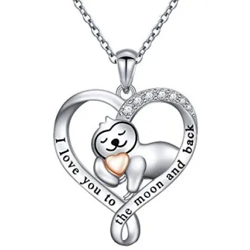 Sloth Gift 925 Sterling Silver Slow Down Cute Sloth Pendant Necklace for Women Girls Sloth Lover Sloth Gift 925 Sterling Silver Slow Down Cute Sloth Pendant Necklace for Women Girls Sloth Lover