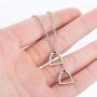 JOYID Stainless Steel Double Horseshoe Pendant Necklace Simple Horse Stirrup Jewelry for Women Girls Gift