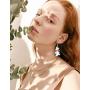 FUNRUN JEWELRY 16 Pair Teardrop Leather Earrings Christmas Tree Earring for Women Petal Dangle Drop Earring Lightweight