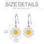 Daisy Flower Hook Earrings Sterling Silver Dangle Dangling Cute Jewelry Birthday Gifts for Women Teen