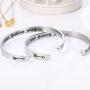 Sllaiss 4 Pcs Inspirational Bracelets Stainless Steel Cuff Bangle Bracelet for Women Men Engraved Motivational Friendship Encouragement Bracelet Graduation Gifts