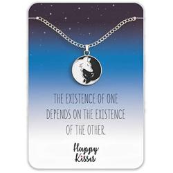Wolf Ying Yang Necklace – Friendship, Love, and Balance Pendant – Cute Silver Charm with Message Card