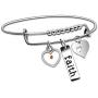 Uloveido Christian Faith Extendable Bangle, Stainless Steel, Heart Mustard Seed Bracelets Y642