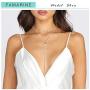 FAMARINE CZ Long Necklace, Rhinestone Bar Y Lariat Necklace Silver Tone for Women Birthday Gift