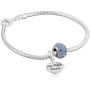 Disney Cinderella Charm and Light Sapphire Crystal Bead Bundle Charm Bracelet, 7.5''