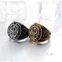 PAMTIER Mens Stainless Steel US Army Vintage Eagle Ring Cool Biker Jewelry Silver Gold