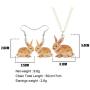 WEVENI Acrylic Easter Rabbit Bunny Jewelry Set Hare Earrings Necklace Pendant Sweet Gifts for Women Girls Ladies