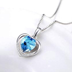 YAZILIND Eternal Love Heart Platinum Plated Cubic Zirconia Necklace Pendant Jewelry Gift for Her