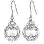 INFUSEU Sterling Silver Celtic Knot Dangle Earrings for Women Girls Irish Good Luck Charm Jewelry Gifts