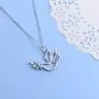 S925 Sterling Silver Jewelry Animal in Heart Pendant Necklace 18 inches