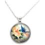 Blazing Autumn Necklace/Humming Bird Silver Pendant Necklace