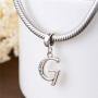 Globalwin Jewellery 925 Sterling Silver Charm Pendant A to Z Clear CZ 26 Letter Alphabet Bead Charms Fit Bracelets Necklace DIY Jewelry Pendant