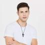 CHOLER Cross Necklace for Men Steel Pendant Lords Prayer Religious Necklace