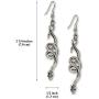 Coiled Snakes Serpents Silver Finish Pewter Dangle Earrings