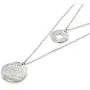 Multi-Layer 925 Silver Necklace with Hammered Textured Wheel & Circle Pendants, 22.5''