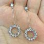 SBLING 18K Gold Plated or Platinum Plated Cubic Zirconia Round Circle Dangle Drop Earrings