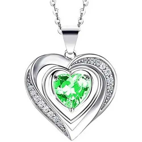 Hantaostyle Crystal Love Heart Pendant Necklaces for Women Mothers Day Birthstone Jewelry Gifts for girls Party/Birthday/Anniversary Day Hantaostyle Crystal Love Heart Pendant Necklaces for Women Mothers Day Birthstone Jewelry Gifts for girls Party/Birthday/Anniversary Day