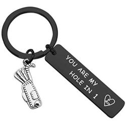 MAOFAED Golfer Keychain Youre My Hole in One Golfer Anniversary Keychain Golf Gift for Boyfriend Husband