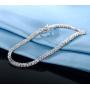 GMESME 18K White Gold Plated 2.0 Round Cubic Zirconia Classic Tennis Bracelet 7.5 Inch for Women Men