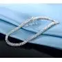 GMESME 18K White Gold Plated 2.0 Round Cubic Zirconia Classic Tennis Bracelet 7.5 Inch for Women Men