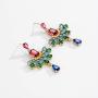 Chandelier Statement Drop Earrings Wedding Long Dangle Earrings Bridal Style Multicolor Teardrop CZ Stones