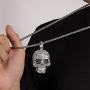 ROWIN&CO Iced Out Hip hop Bling Skull Pendant Necklaces Men Cz Diamond Personalized Punk Jewelry Birthday Gifts to Best Love Husband/Boyfriend, with 28'' Chain