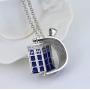 BAUNA Doctor Who Inspired Gift 3D Tardis Charms Pendant Necklace Police Box Charm Jewelry Tardis Gift