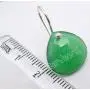 SilverStarJewel 925 Solid Silver Real Heart Green Onyx Earrings 1'' New Gemstone