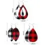 16 Pairs Christmas Plaid Earrings Faux Leather Dangle Earrings Teardrop Leaf Hollow Drop Earrings, Black and Red, Black and White 16 Pairs Christmas Plaid Earrings Faux Leather Dangle Earrings Teardrop Leaf Hollow Drop Earrings, Black and Red, Black and White