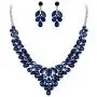 BriLove Wedding Bridal Jewelery Set for Women Crystal Teardrop Marquis Cluster Statement Necklace Dangle Earrings BriLove Wedding Bridal Jewelery Set for Women Crystal Teardrop Marquis Cluster Statement Necklace Dangle Earrings