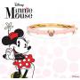 Disney Minnie Mouse Jewelry, Pink Glitter Bangle Bracelet with Yellow Gold Plating