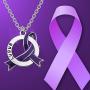 Lupus Disease Purple Ribbon Clip-on Charm/Necklace Lupus Awareness Gift Purple Awareness Lupus Survivor Jewelry