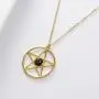 SENFAI Pentagram Star Semi-Precious Stones Pendant Wiccan Pagan Necklace 18 Inch